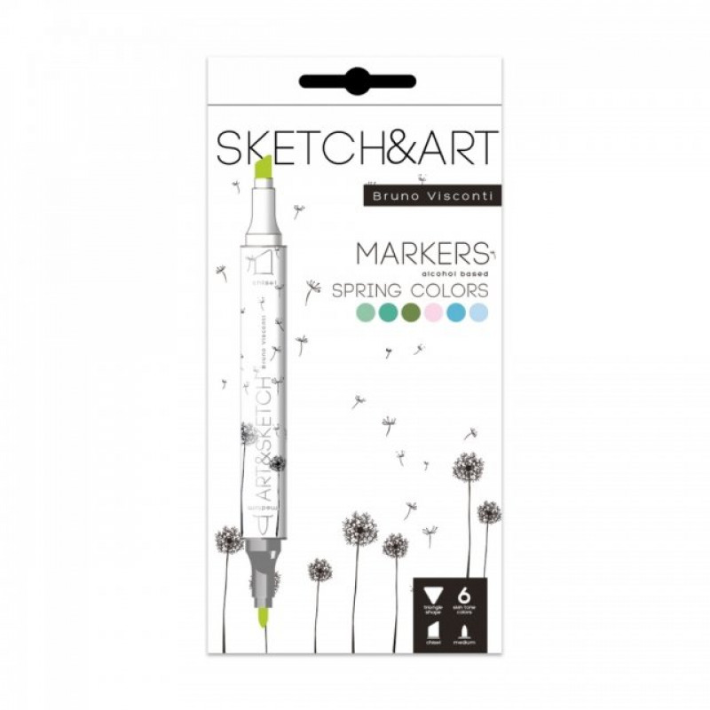 Marķieris Sketch&Art, pavasara krāsas, 6 gab