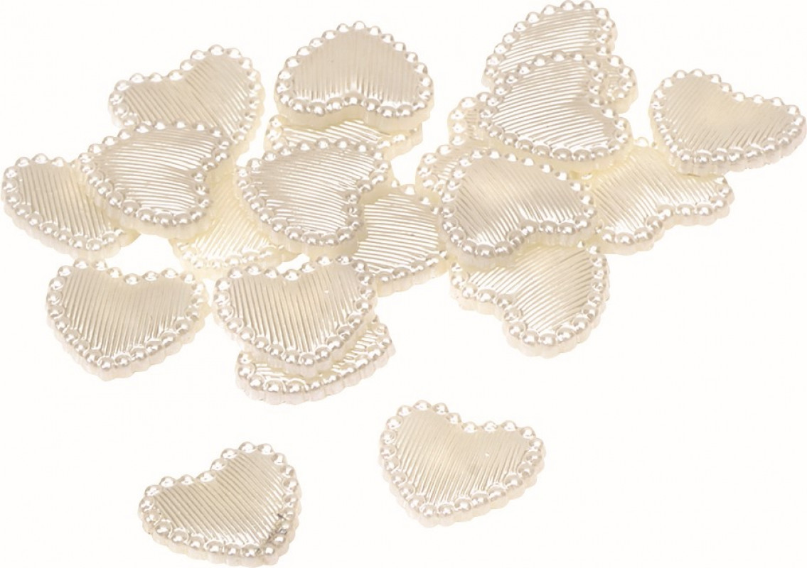 Dekoratīvie aksesuāri Sirdis, plastmasas,krēmkrāsas 48 gab