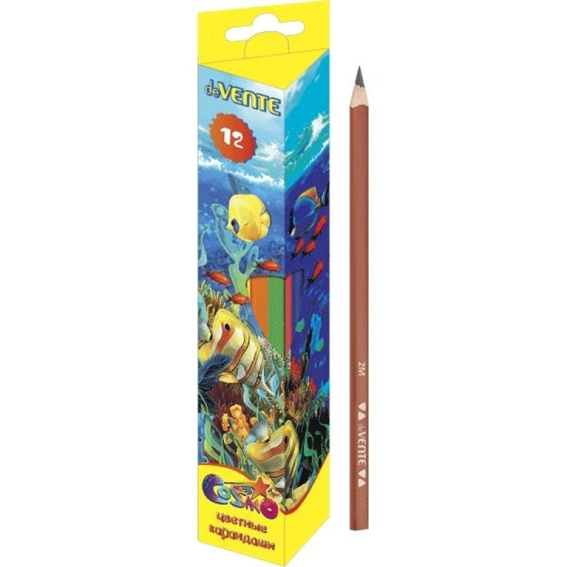 Krāsainie zīmuļi deVente  Trio 12 krāsas trīsstūru iepak.