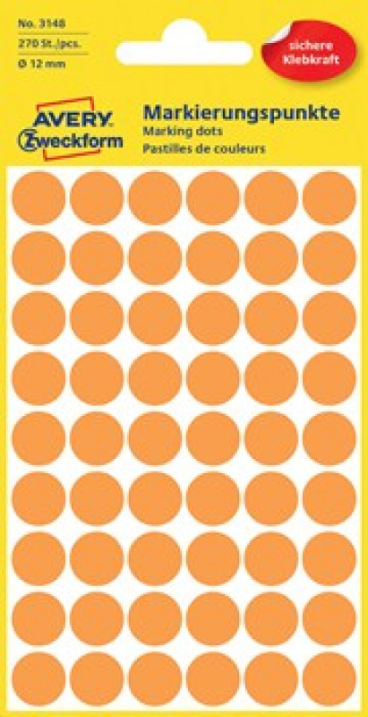 Uzlīmes 12mm neon oranžas 270 gab
