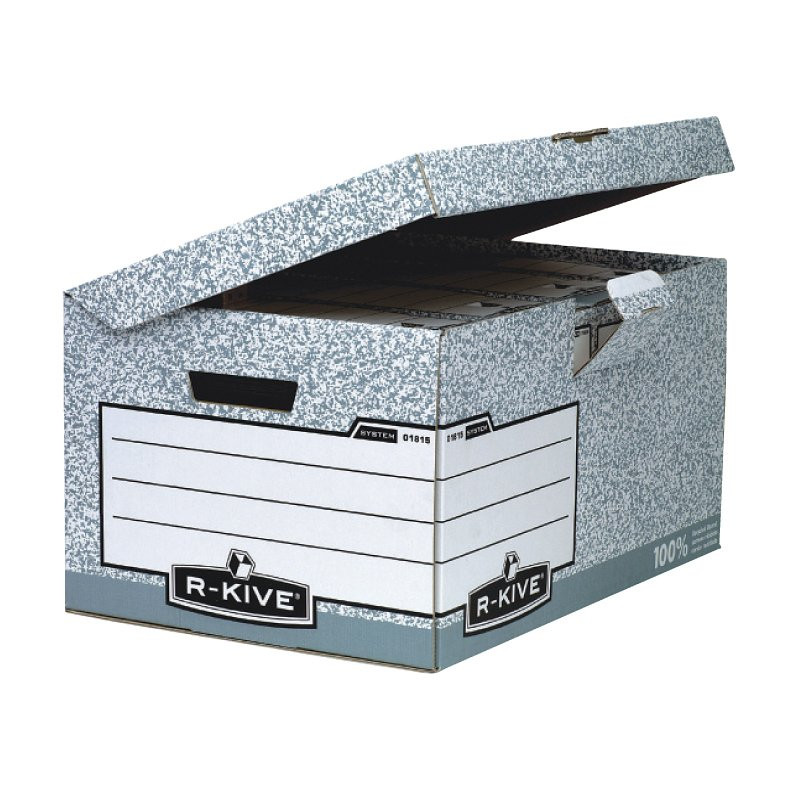 Konteiners FELLOWES arhīvu kārbām ar izmēru 293 x 378 x 545 mm, pelēkbalta krāsā