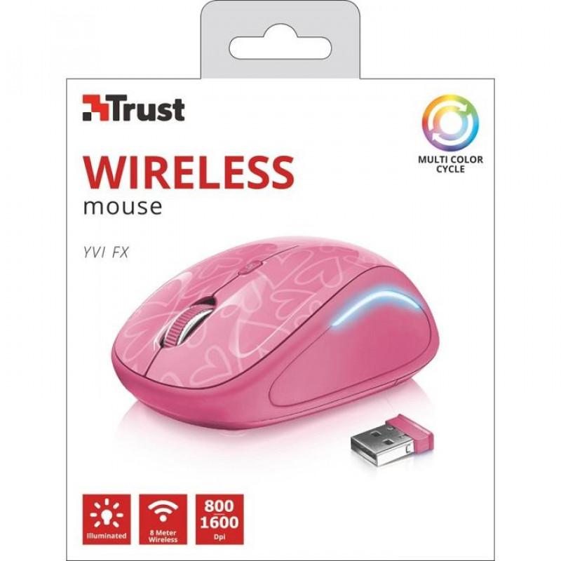 PELE USB bezvadu YVI FX Pink 22337 TRUST