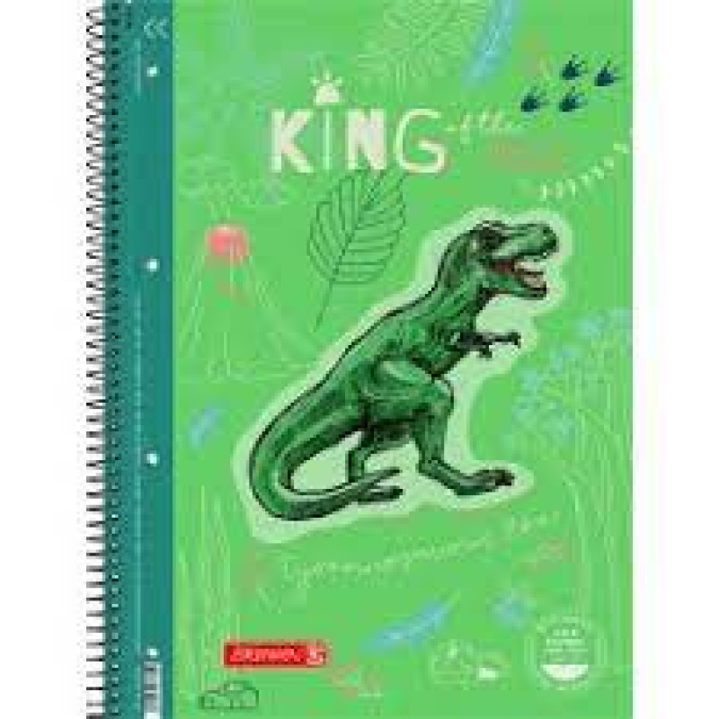 Klade  A4 ar spirāli Dinosaur, rūtiņu