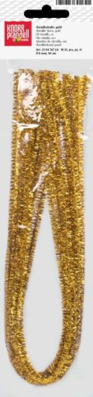 Šenila stieples 8 mm 500 mm 10 gab. zelta