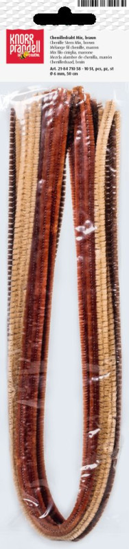 Šenila stieples 6 mm 500 mm 10 gab. brūni toņi