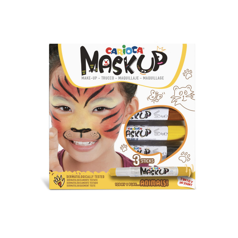 Sejas krāsu komplekts 3 krāsas Masku Up Animals Carioca