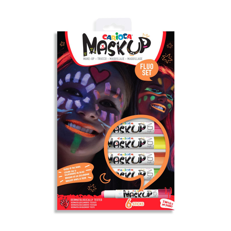 Sejas krāsu komplekts 6 krāsas Mask Up Neon Carioca