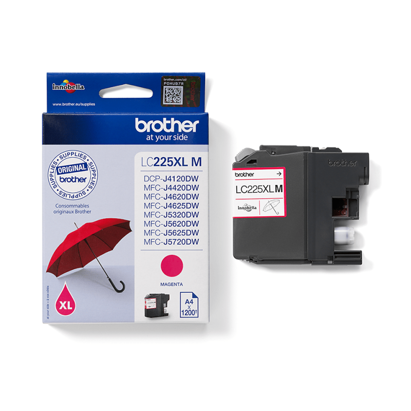 Tintes kasetne Brother LC225XL magenta/fuksīna