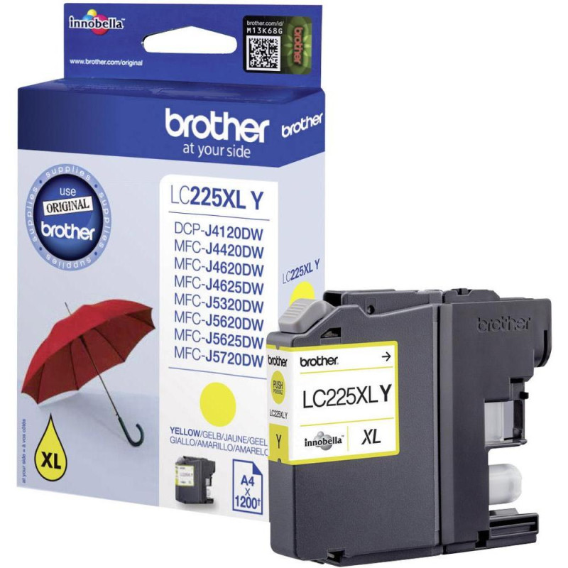 Tintes kasetne Brother LC225XL dzeltena