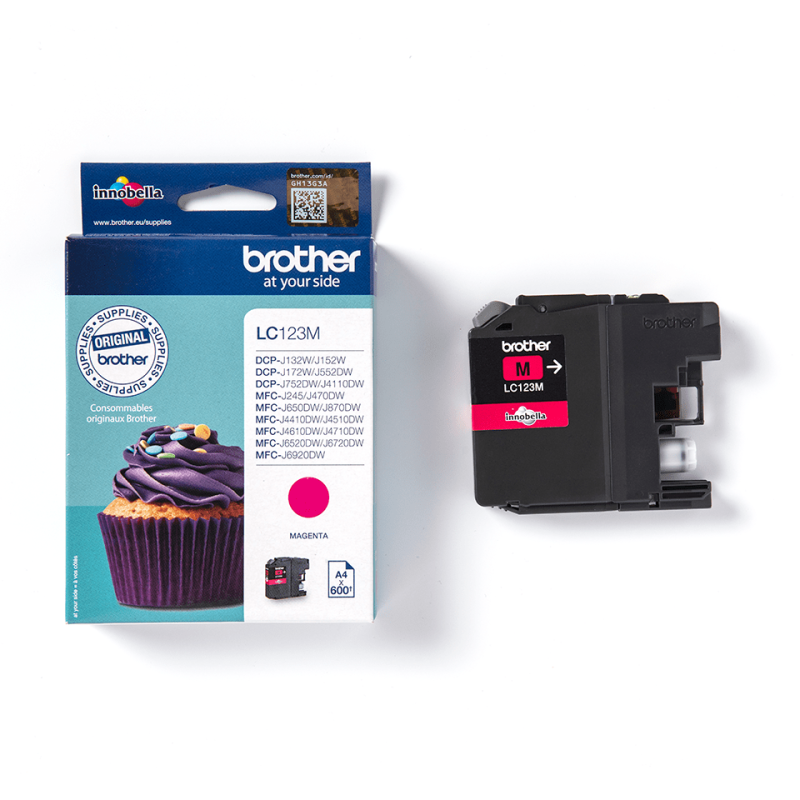 Tintes kasetne Brother LC-123M magenta/fuksīna