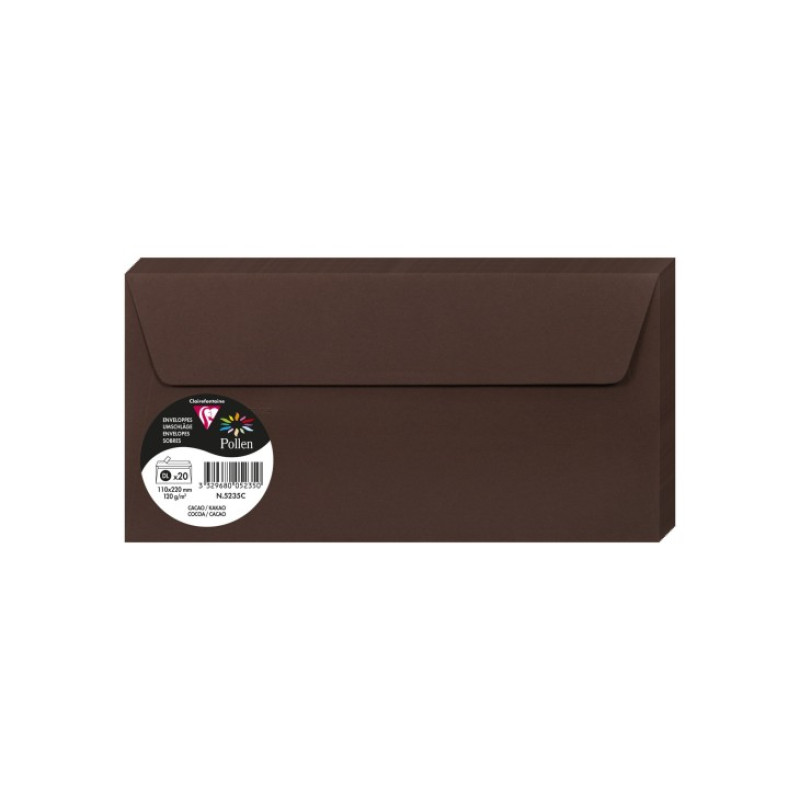Aploksne 110x220mm 120g/m² kakao 1 gab.
