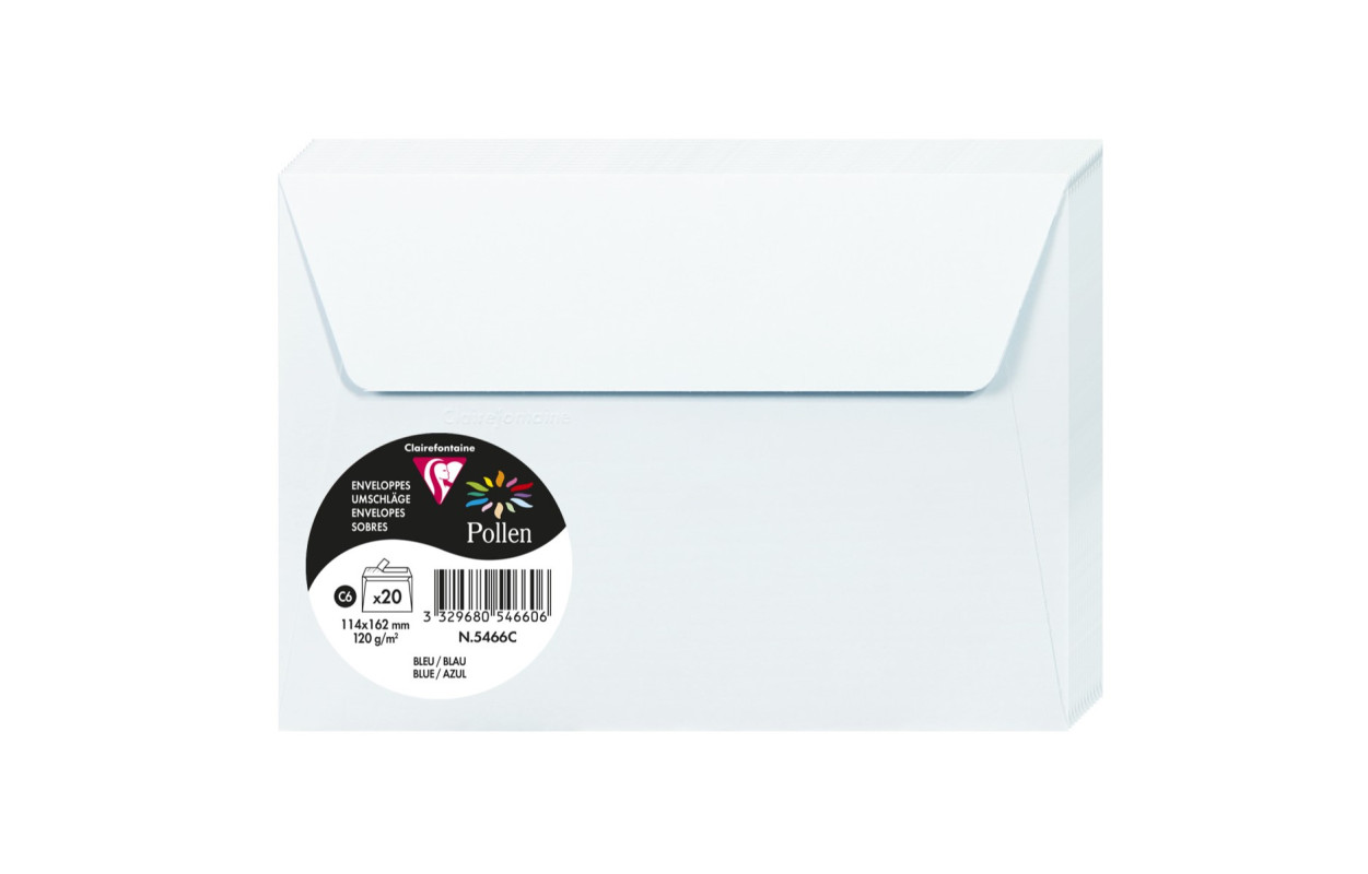 Aploksne C6 114x162mm 120g/m² blue/zila 1 gab.