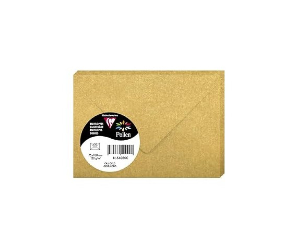 Aploksne C7 75x100mm 120g/m² gold/zelta Pollen 1gab.