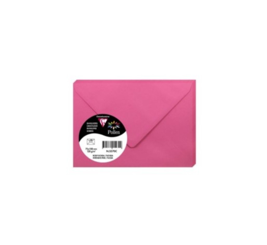 Aploksne C7 75x100mm 120g/m² intensive pink/rozā Pollen 1gab.