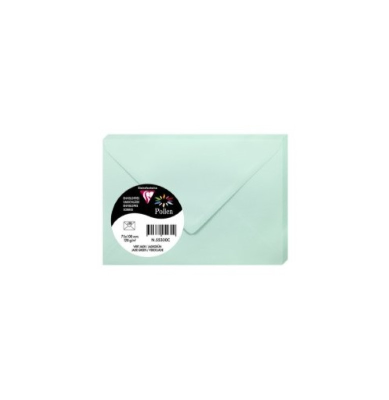 Aploksne C7 75x100mm 120g/m² jade green/zaļa Pollen 1gab.