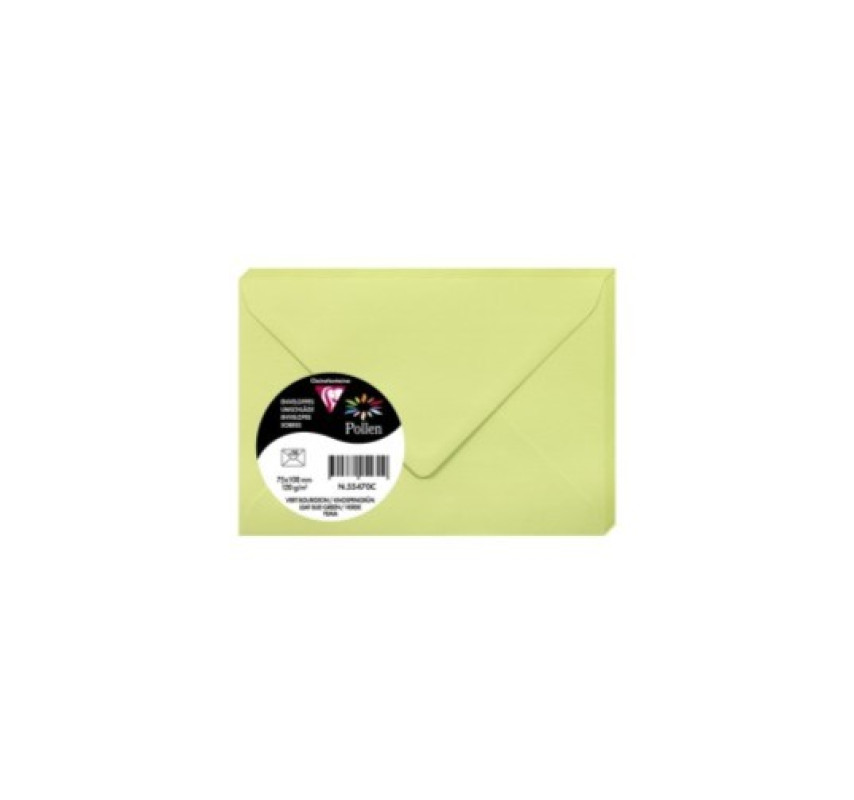 Aploksne C7 75x100mm 120g/m² leaf bud green/zaļa Pollen 1gab.