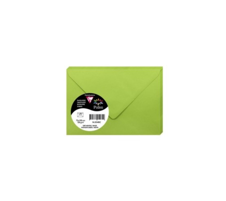 Aploksne C7 75x100mm 120g/m² intensive green/zaļa Pollen 1gab.