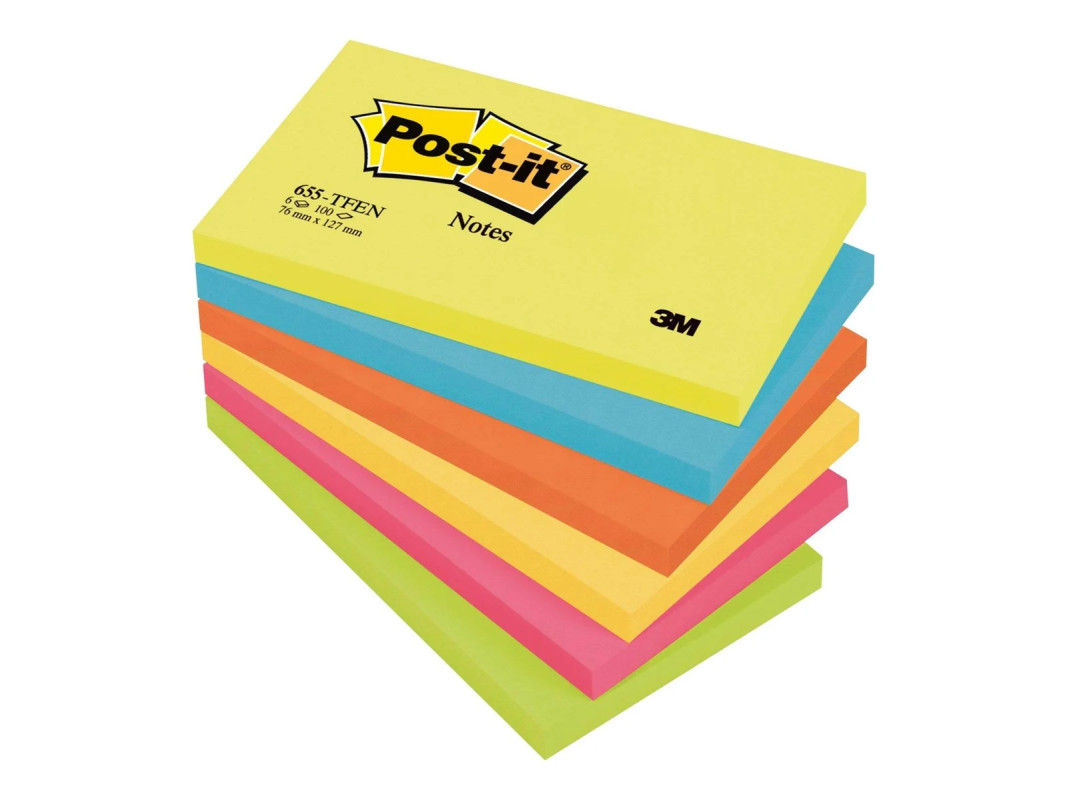 Līmlapiņas 76x127mm 100l. neona krāsās Energetic Post-it