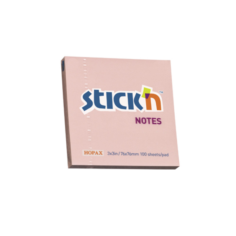 Līmlapiņas 76x76mm 100l. rozā Stick'N