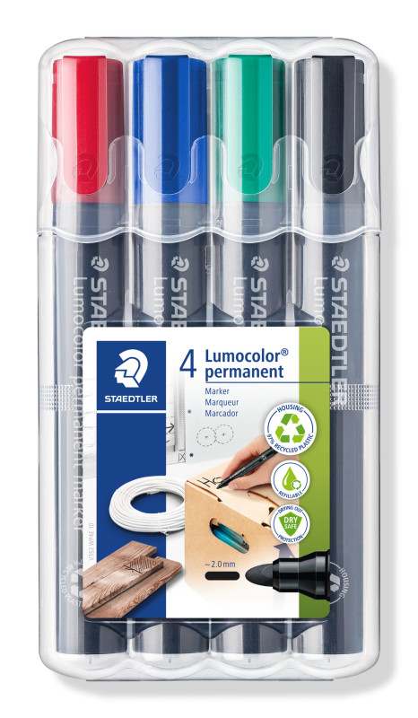 Permanentu marķieru 4gab. komplekts 2 mm Lumocolor® 352 Staedtler