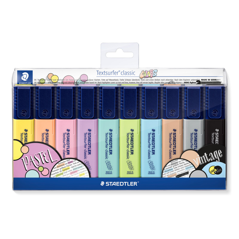 Teksta marķieru 10 gab. komplekts Textsurfer® Classic Pastel & Vintage Staedtler