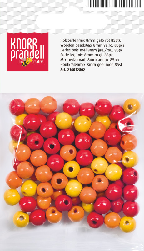 Koka pērlītes 8mm 85gab. 3 krāsās Knorr Prandell