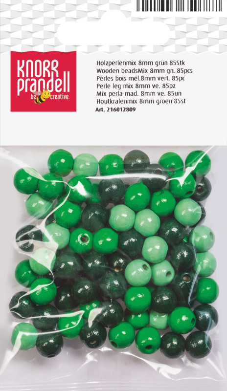 Koka pērlītes 8mm 85gab. tumši zaļos toņos Knorr Prandell