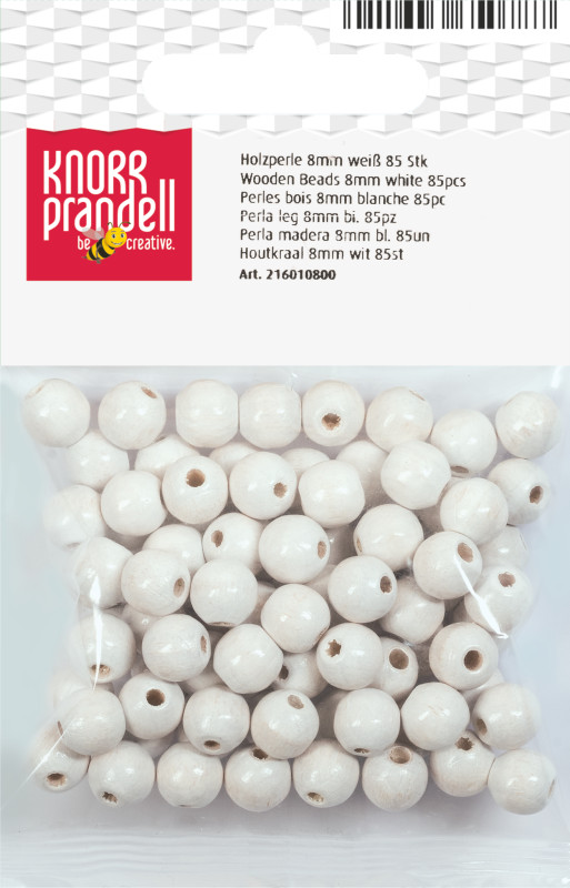 Koka pērlītes 8mm 85gab. baltas Knorr Prandell