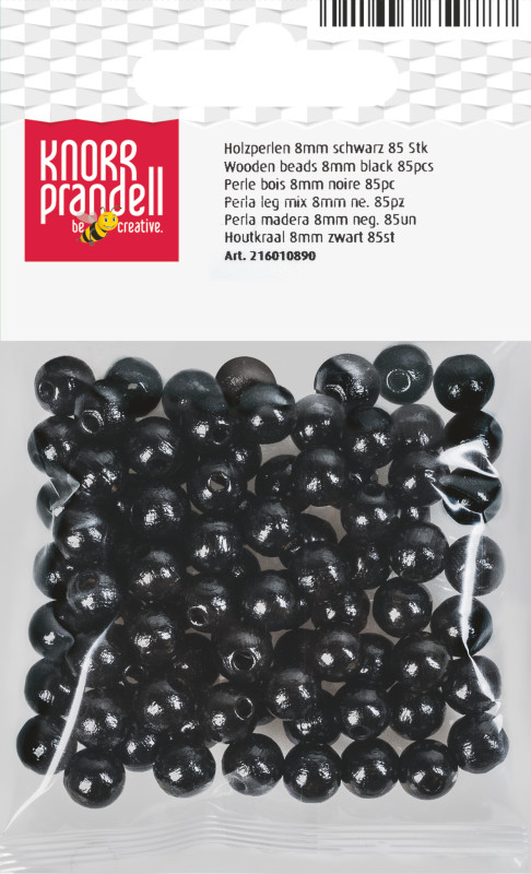Koka pērlītes 8mm 85gab. melnas Knorr Prandell