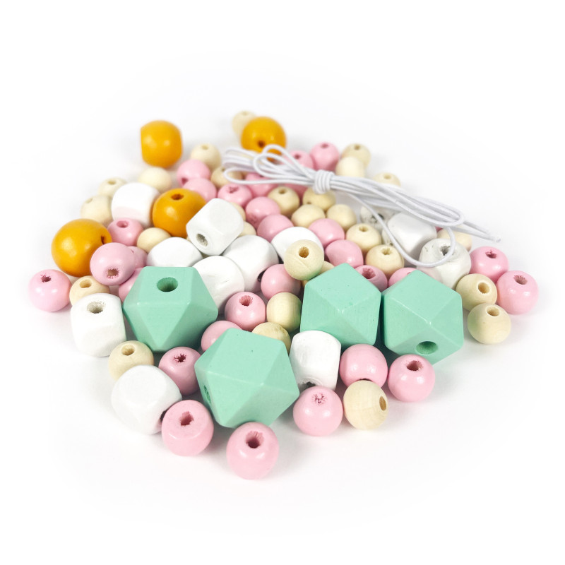 Koka pērlītes 80gab. pasteļkrāsu asorti DP Craft