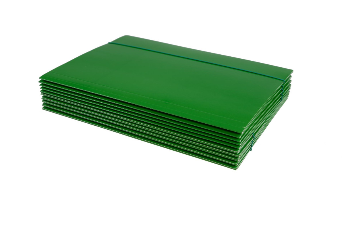 Mape ar gumiju A4 kartona zaļa Kreska