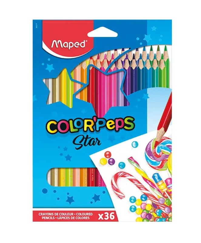 Krāsainie zīmuļi 36 krāsas Maped Color'Peps