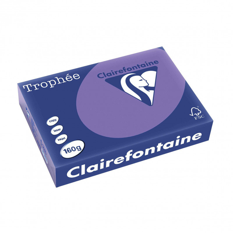 Krāsains papīrs A4 160g/m² 250 loksnes violets Clairefontaine