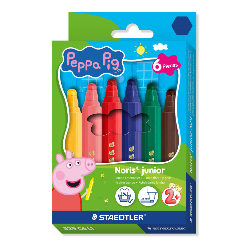 Flomāsteru komplekts 6gab. Noris Junior Peppa Pig™ Staedtler