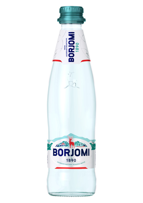 Minerālūdens gāzēts 0.33 L stikla pudelē Borjomi