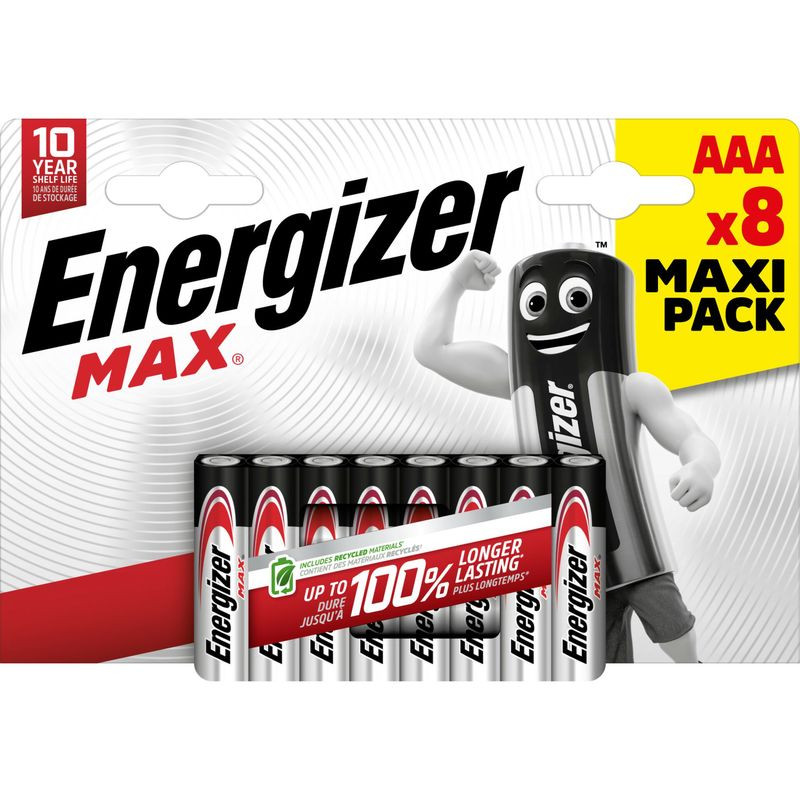 Baterija sārmu LR03 (AAA) E92 1,5V 1200mAh Energizer MAX 8 gab. blisteris