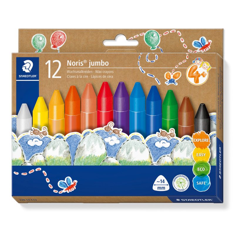 Vaska krītiņi 12 krāsas Noris® Jumbo Staedtler