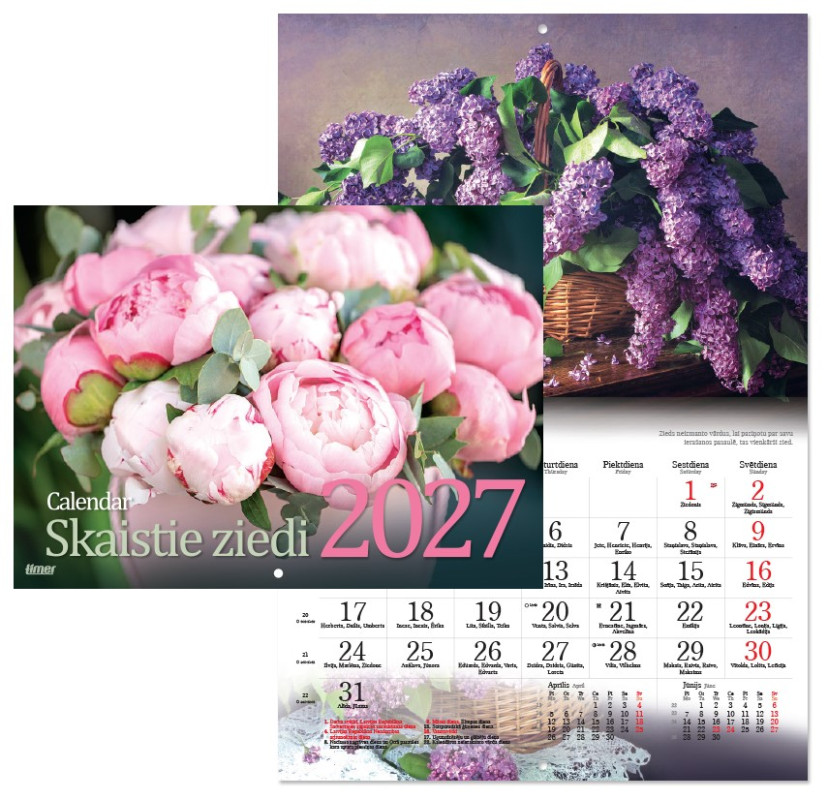 Sienas kalendārs Skaistie ziedi 2027