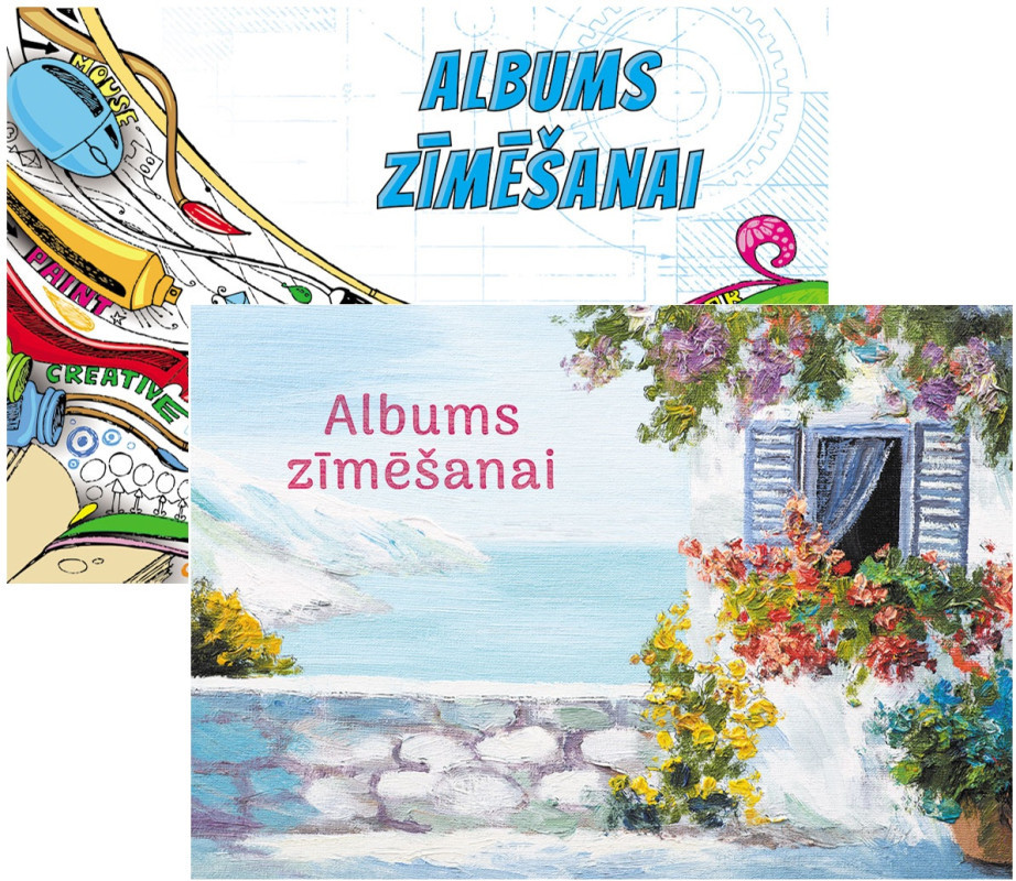 Zīmēšanas, akvareļu albumi
